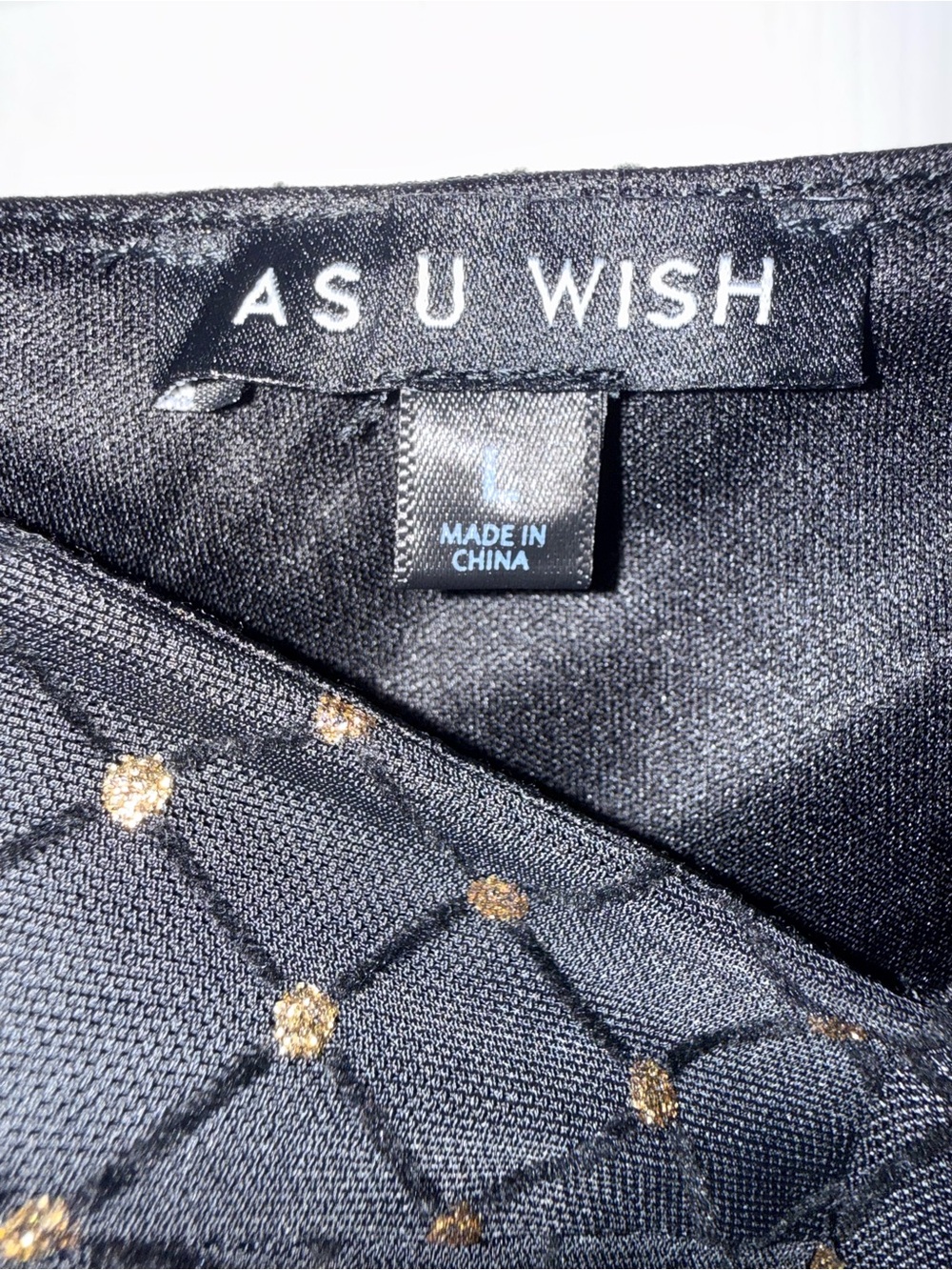As U Wish Black Long-Sleeve Studded Sheath Dress with Gold Accents - Picture 3 of 5